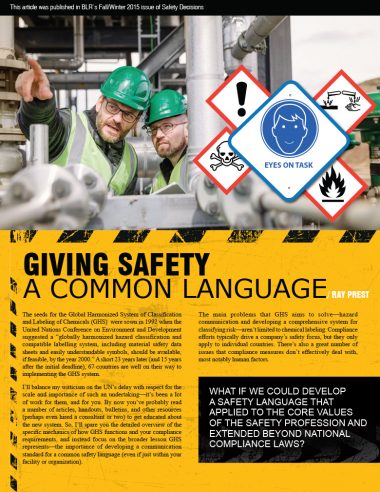 Giving Safety a Common Language