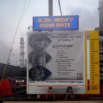 Husky Energy billboards: front gate